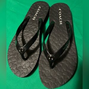 Coach Signature Black Sandals